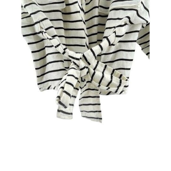 NWT Marissa Webb White Black Striped Kayla Wrap Belt Crop Jacket Size Small $598 - Picture 4 of 16